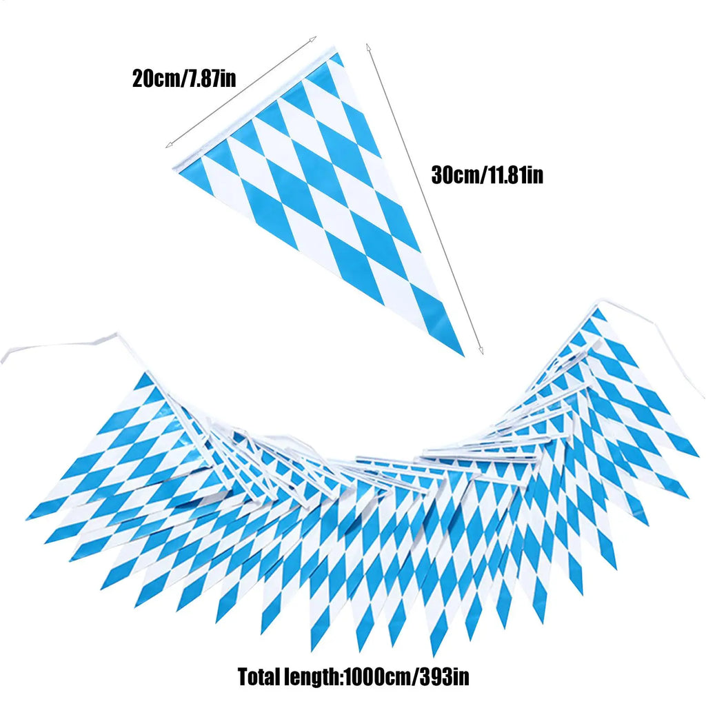 Pennant Banner Flags Flag Garland Decor 20 Pieces Bunting Banner Themed Decoration for Oktoberfest Party Home Picnic Backyard Qme