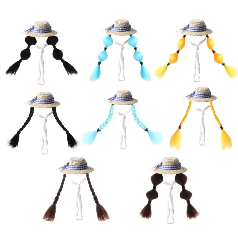 Golden Bear Parrot Double Ponytail Braid Wig Hat Multi-color Fashion Qme
