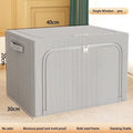 Large Capacity Household Oxford Cloth Clothes Storage Box Portable Bedroom Folding Quilt Storage and Organizing Box With Window Qme A 22L light gray