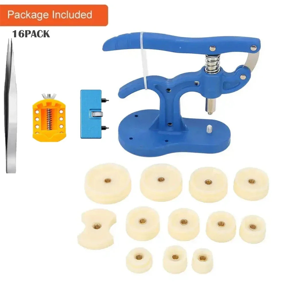 Watch Back Press Tool Set Nylon Prevent Slip Fitting Dies Nylon Watch Case Closer Watch Repair Tool Kit for Watchmaker 12pcs Qme Set3-16PACK
