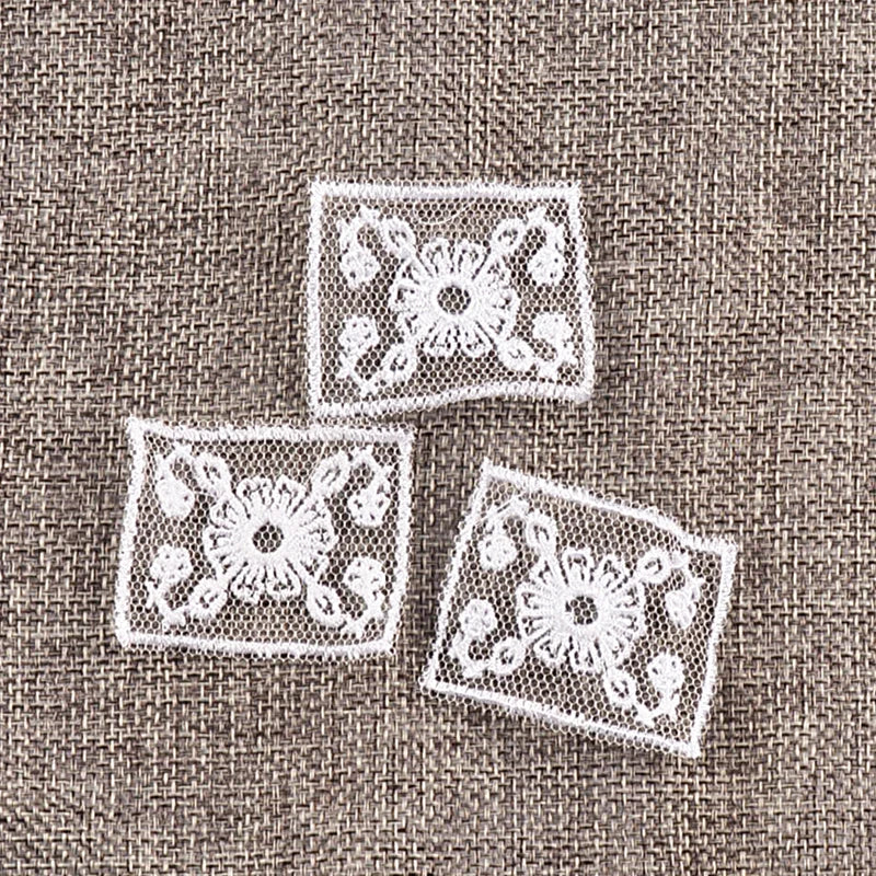 10pcs 33-51mm Mix White Lace Appliques For DIY Clothing Bag Decoration Sewing Accessory Exquisite Patch Without Gum cp4188 Qme 10pcs 4.3x3.6cm
