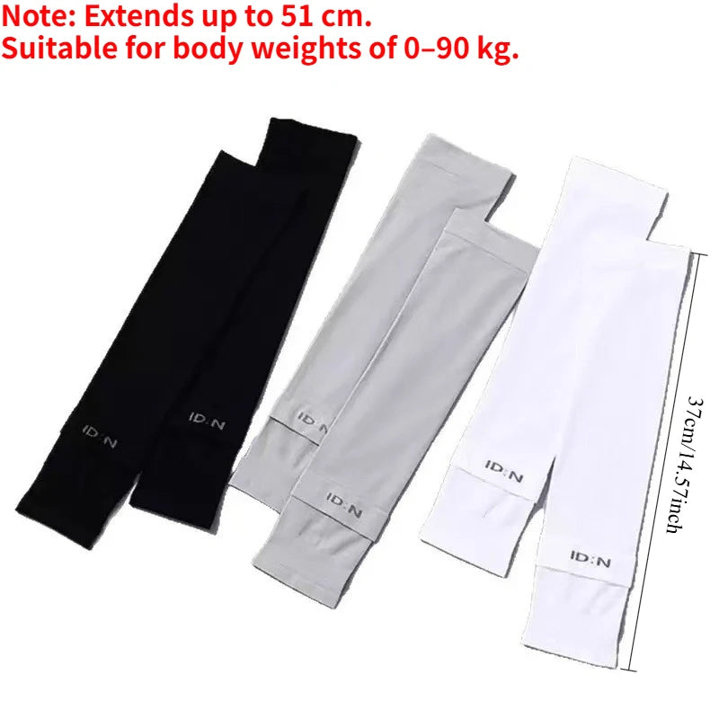 1 Pair Mens Ice Arm Sleeves Sunscreen Elastic Driving Gloves Outdoor UV Protection Arm Cover Sleeves Lightweight Cool Muff New Qme