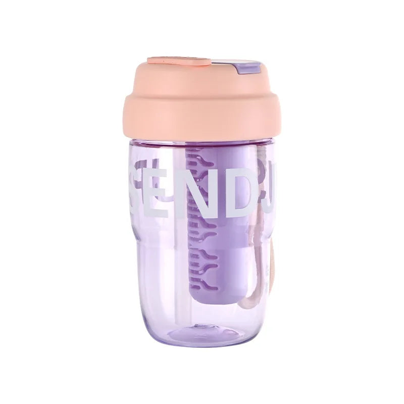 Hello Kitty Stylish Water Bottle with Straw Durable Outdoor Plastic Cup Portable Dual-Chamber Travel Mug for Students Qme