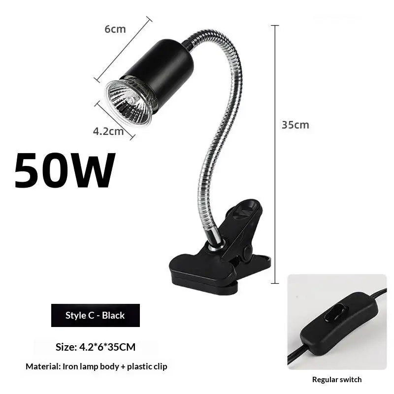 1 Set 50/75W UVA UVB Light Basking Spot Light Simulated Sunlight Reptile Heat Lamp For Turtle Lizard Dimmable Heating Lamp Qme 50W A
