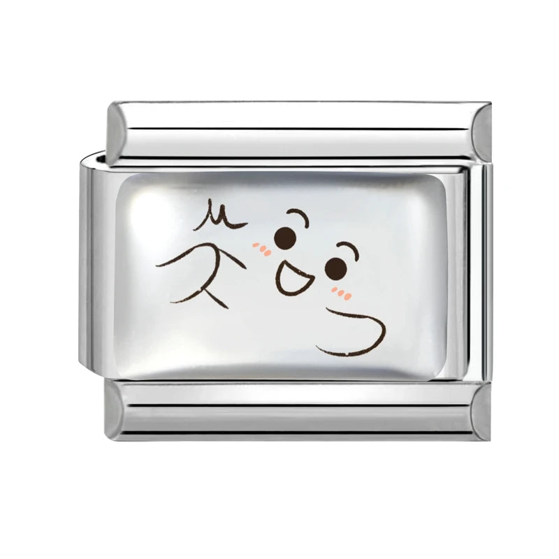 Fashion Kawaii Cute Dolphin Crab Cats Italian Charm Link Fit 9mm Bracelet Stainless Steel Jewelry DIY Making Gift for Women Girl Qme Style 28