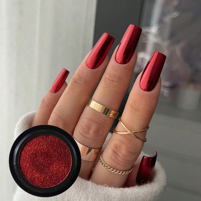 1Boxs Magic Mirror Powder Metal Chrome Nail Gel Polish Art Glitter Qme