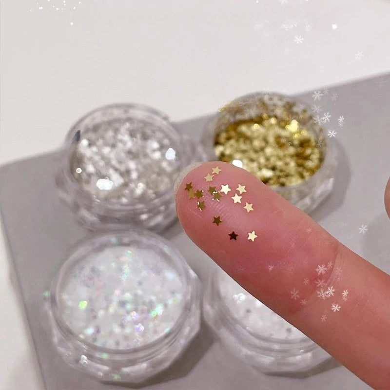 Mini Sparkling Star Nail Glitter Pentagram Decoration Salon Design Qme