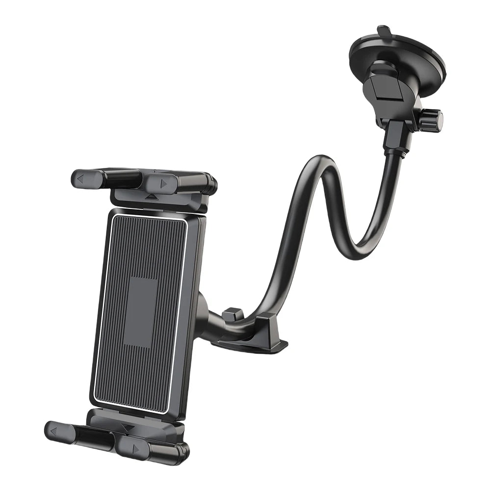 Suction Cup Windshield Car Tablet Mount Adjustable Dashboard Phone Tablet Holder Truck Window Phone Stand for Truck SUV Vehicle Qme Black