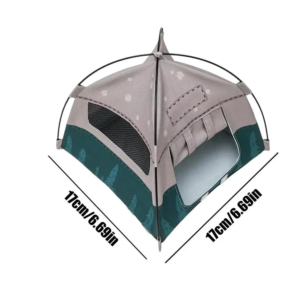 Tiny Tent 1:12 Scale Mini Camping Tent Decoration Photography Props for Boys Girls Pretend Play Home Outdoor Garden Display Qme Green
