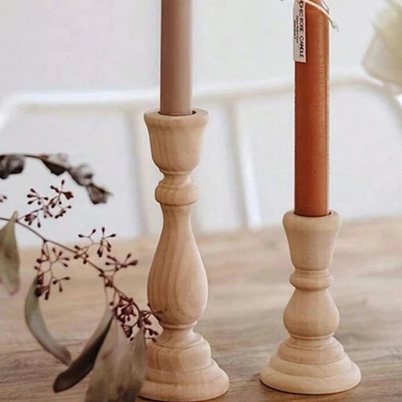 Wedding Party Birthday Home Table Decoration Wooden Candlesticks Qme