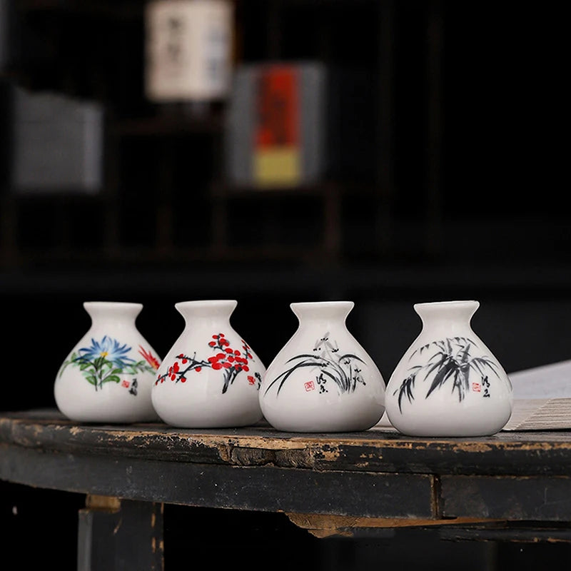 DIY Decoration Miniatures Flower Vase Crafts Giftretro White Chinese Qme