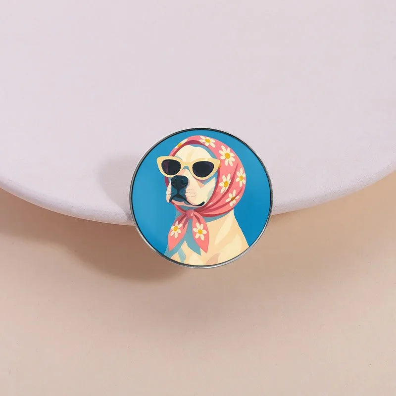 Cute Cartoon Labrador Dog Enamel Pin Lovely Pet Puppy Metal Brooch For Backpack Clothes Decor Collection Creative Holiday Gifts Qme