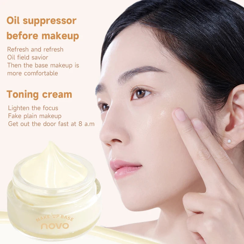Hydrating Facial Primer Cream,Long-Lasting Smooth Base And Brightening, Non-Greasy, Gentle & Oil Control Concealer Qme
