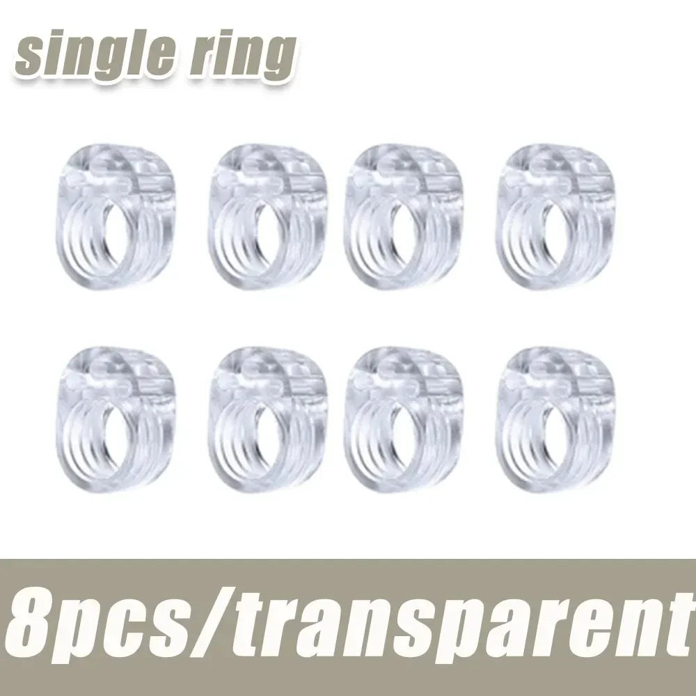 Silicone Cabinet Handle Protection Pads Clear Anti-Collision Stoppers for Furniture Door Drawer Anti-Shock Bumper Pads Qme 8pc-Single ring