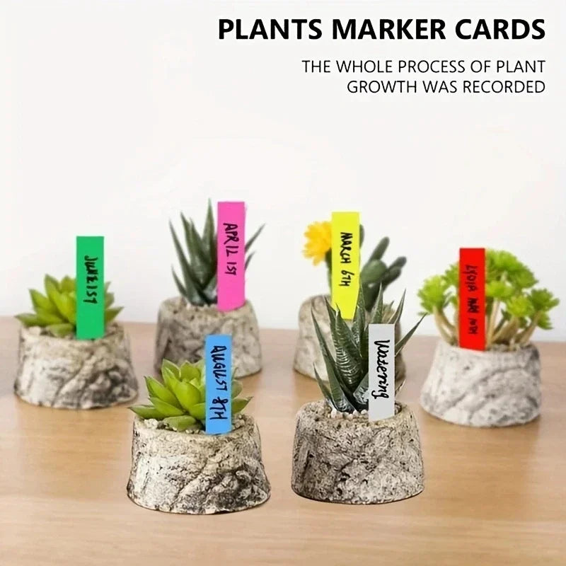 Reusable Waterproof Plant Markers Plastic Plant Stakes Multicolor Write-on Tags Potted Plants Vegetable Seedlings Flower Labels Qme