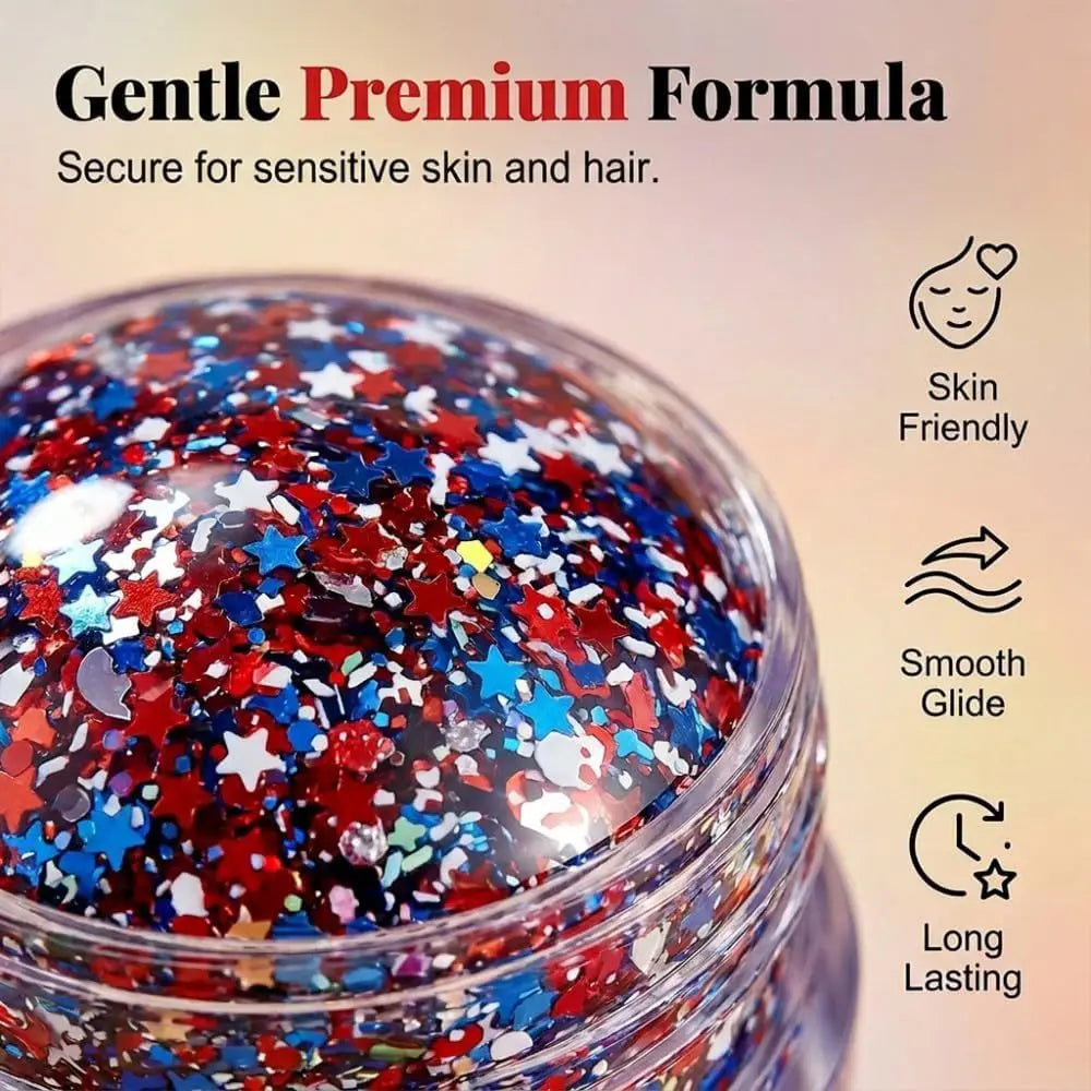 Aurora White Glitter Sequins Stick Face Hair Body Glitter Gel Waterproof Long Lasting Green Purple Shimmer Makeup Party Cosmetic Qme