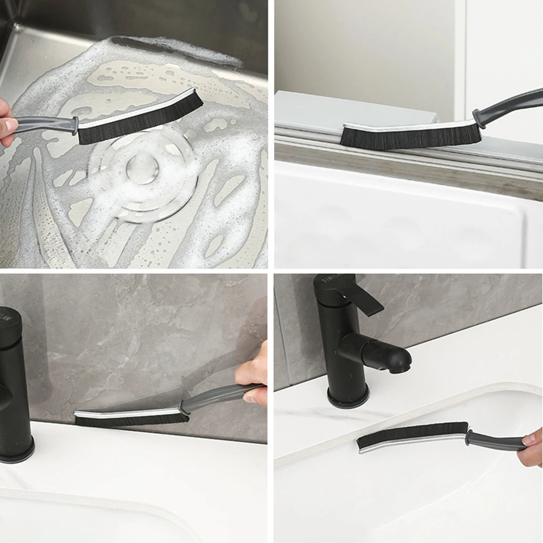 Household Gap Cleaning Brush Durable Grout Hard Bristle Long Handle Cleaner Brush for Tile Joints Dead Angle Shower Floor Lines Qme