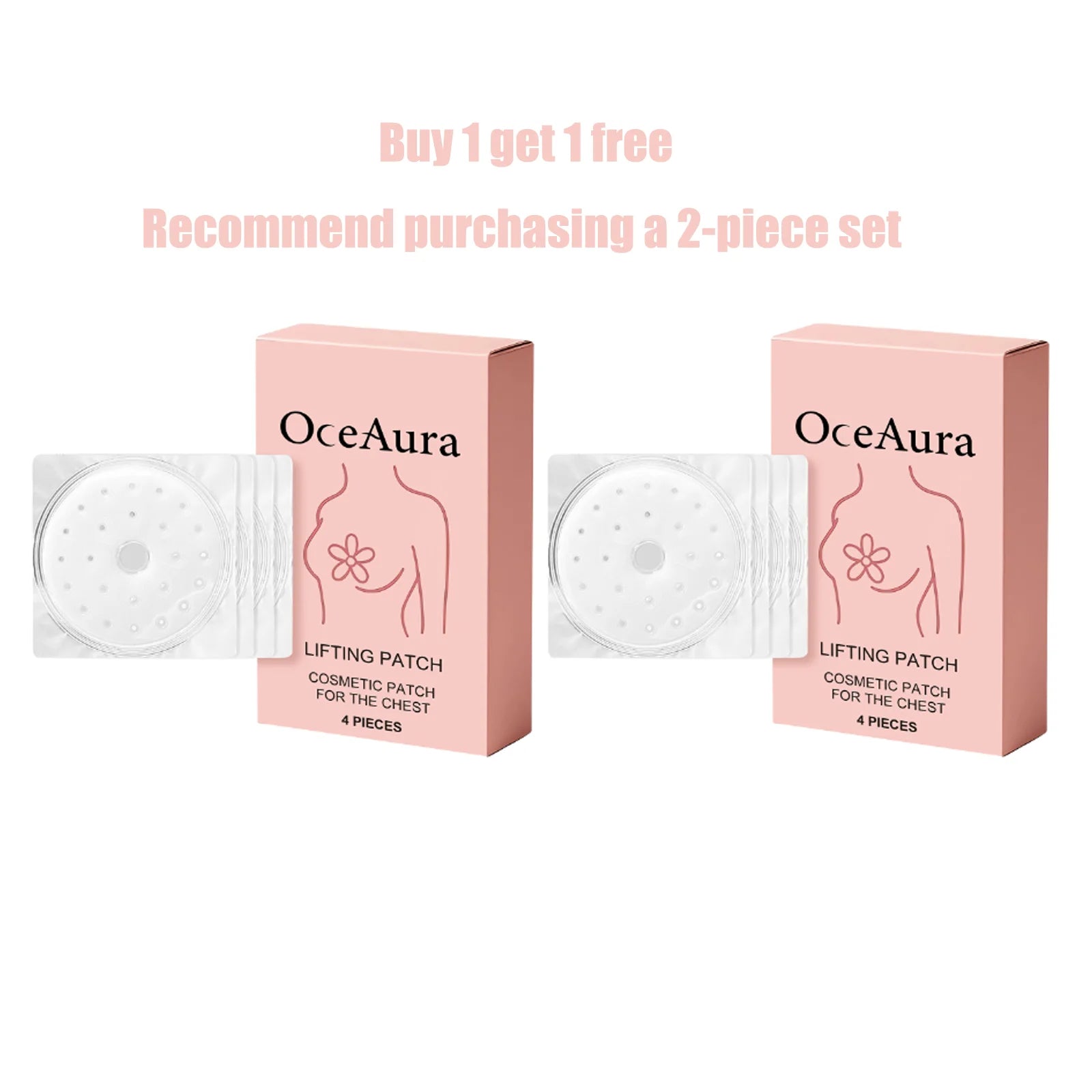OceAura Chest Lifting Patch Deep Nourishing Skin Elasticity Enhancing Sagging Reducing Plumping Gentle Breast Firming Stickers Qme 4PCS x2