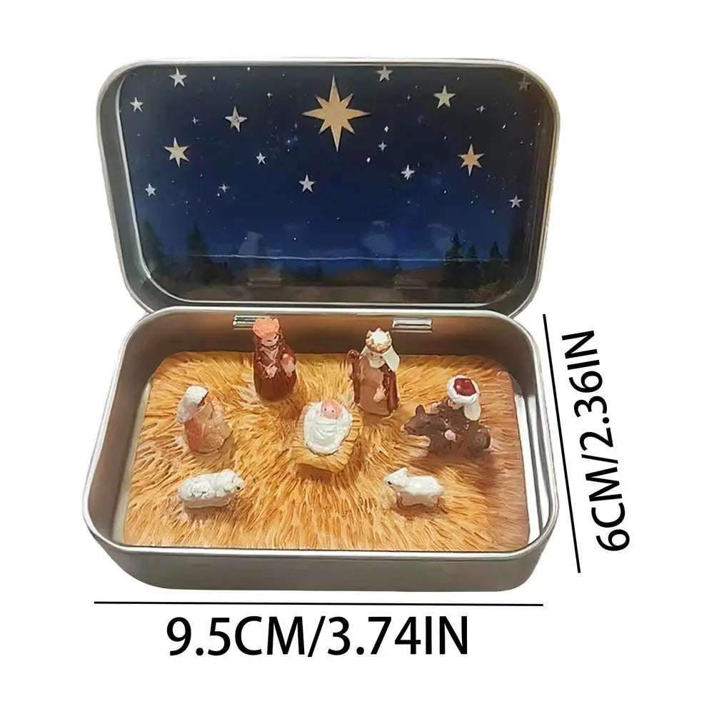 Nativity Figurines Resin Christmas Decorations Holy Family Manger Nativity Scene Statue For Home Tabletop Cabinet Desk Bedside Qme as shown