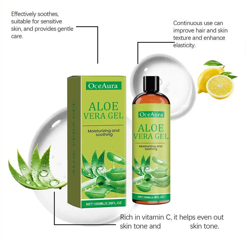 Natural Aloe Vera Gel Sunburn Repairing Treatment Moisturizing Qme