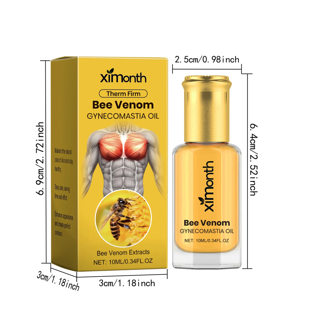 Bee Venom Men's Chest Massage Oil Firming Nourishing Care for Chest Contouring Tightening Elasticity Oil Men's Chest Skin Care Qme