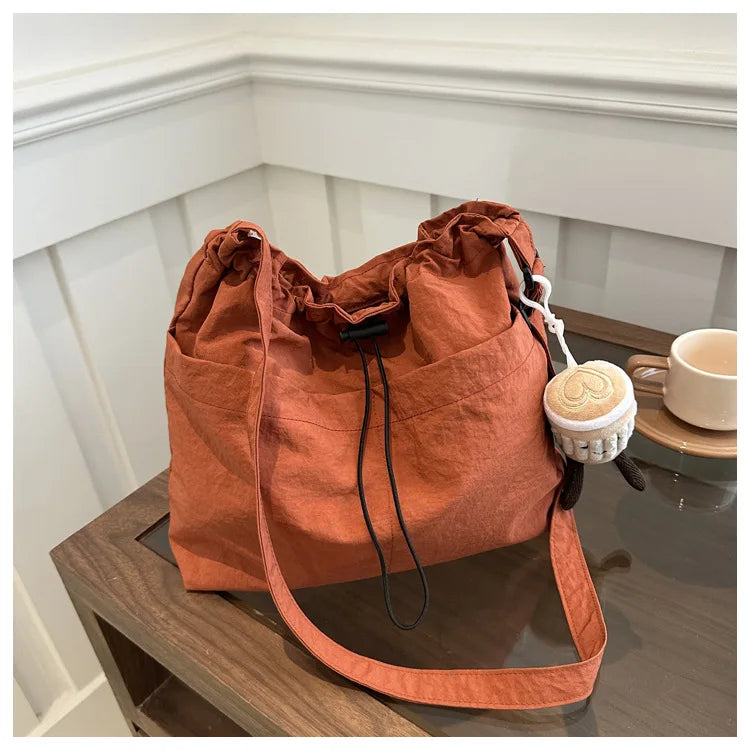 HOMEFISH Large Capacity Versatile Shoulder Bag Women's Summer Popular Qme Dark Red