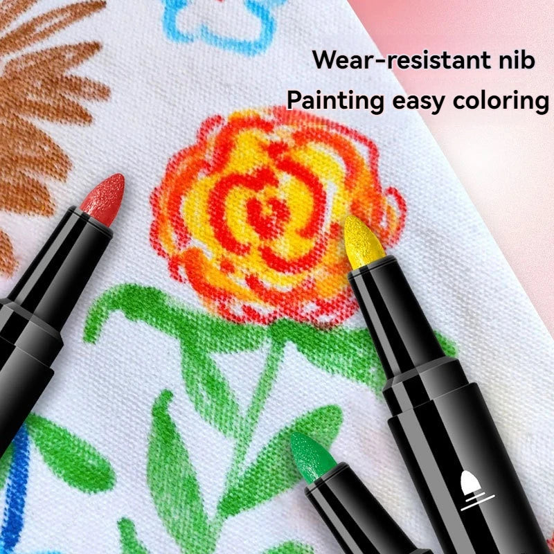 12/24 Pcs/set Fabric Art Markers Pen Washable And Non-fading For All Kinds Of DIY Art Graffiti Drawing Painting Pen Qme