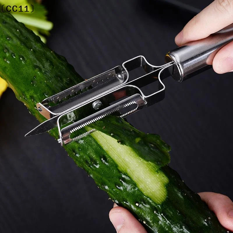 1 Stainless Steel Fruit Vegetable Peeler Blades Easy Peeling Storage Qme