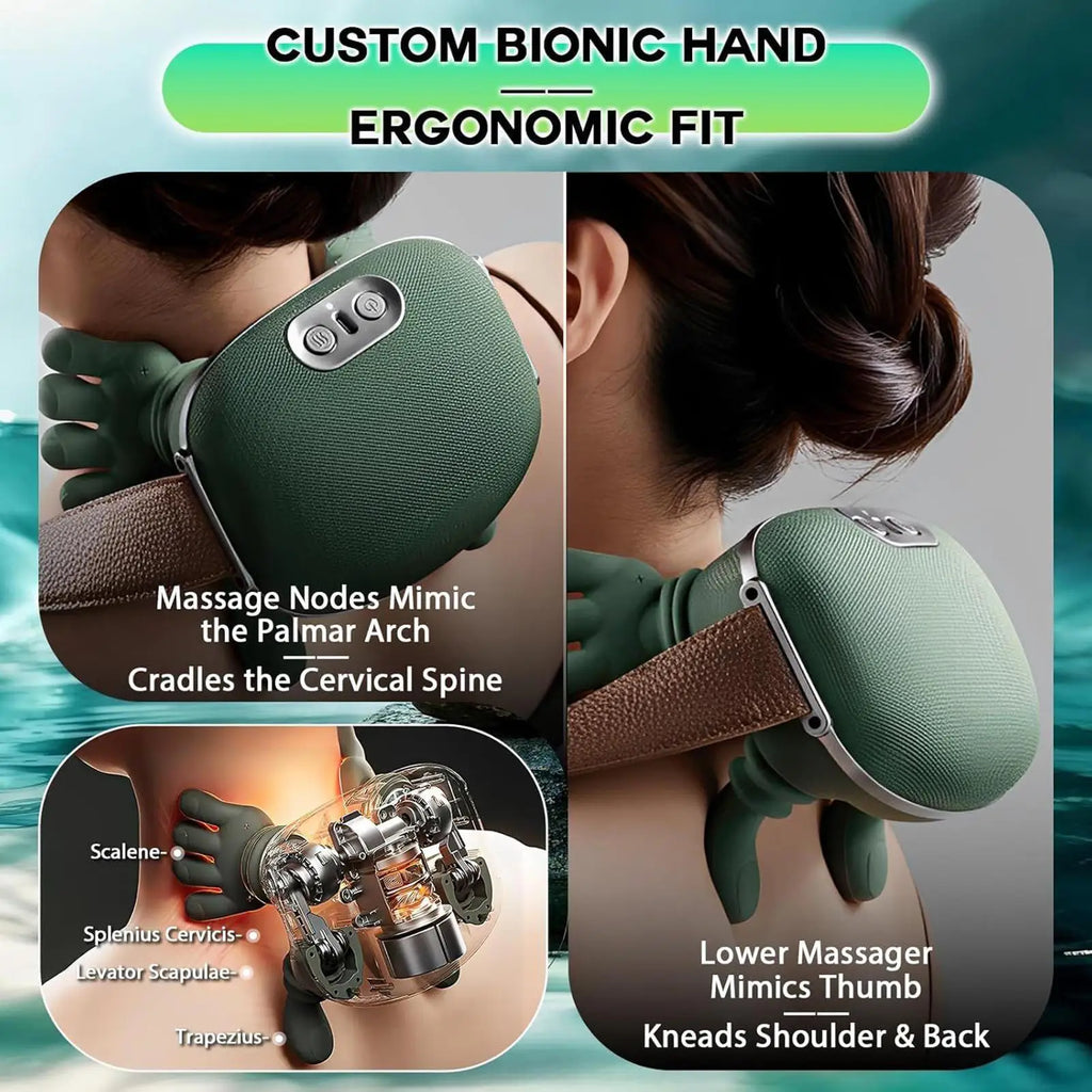2025 New Neck Shoulder Massager Kneadings Massager Shawl 3-Level Modes Neck Cervical Waist Leg Body Muscles Massage Qme