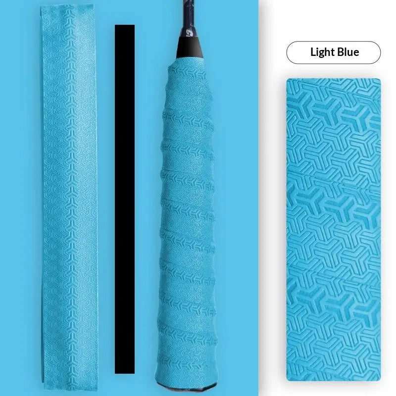 Badminton Hand Rubber Anti-slip Racket Grip Sport Overgrip Tape Qme Light blue
