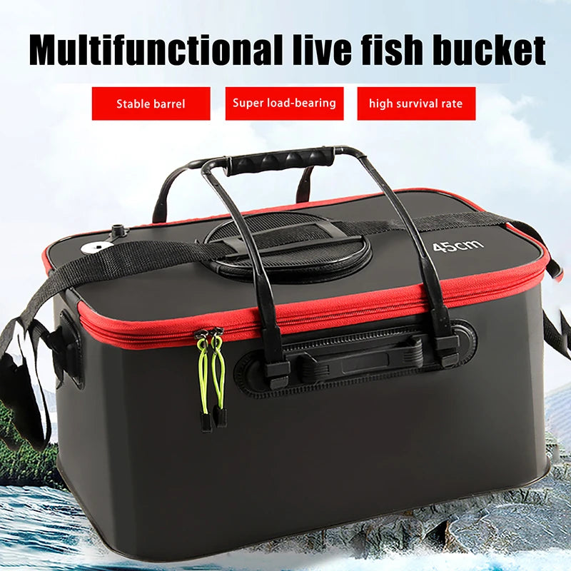 Fishing Bucket Folding Living Fish Multi Functional Portable Box EVA Qme