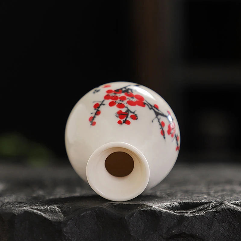 DIY Decoration Miniatures Flower Vase Crafts Giftretro White Chinese Qme