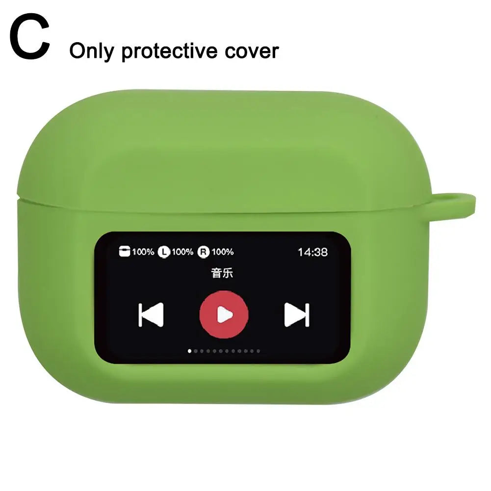 Headphones CASE For AirPods A9 Pro With Screen Corners Shockproof Anti-slip Full Cover Protective Case For AirPods A9 Pro Qme C