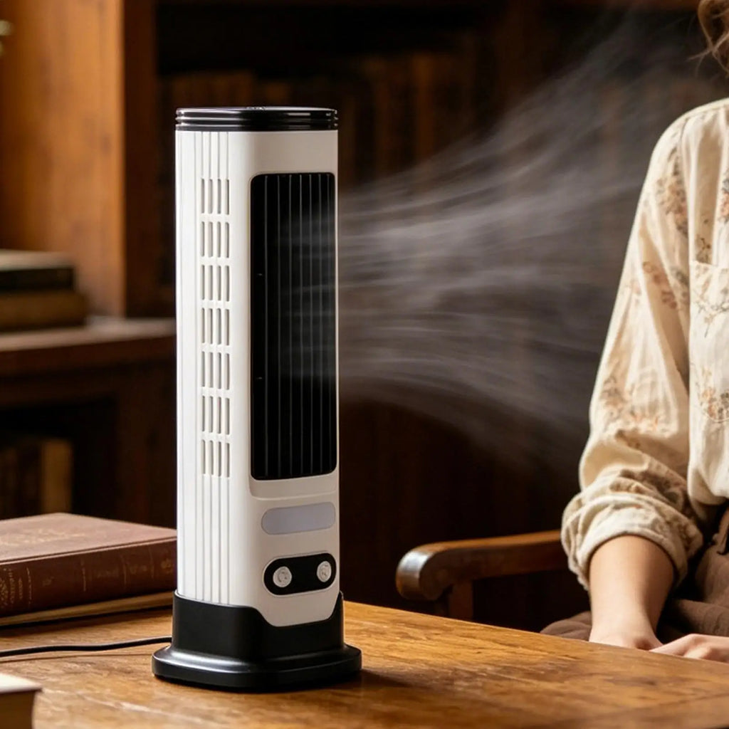 Vertical Fan 5-speed Floor Wind Blower USB Charging Adjustable Vent Low-noise Bedroom Tower Fan for Camping Beach Office Desktop Qme