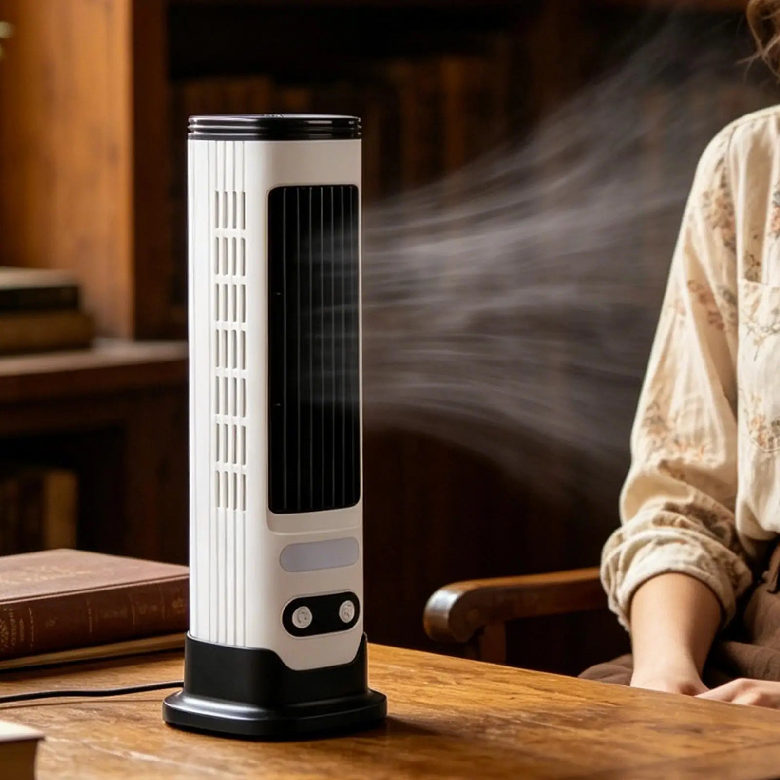 Vertical Fan 5-speed Floor Wind Blower USB Charging Adjustable Vent Low-noise Bedroom Tower Fan for Camping Beach Office Desktop Qme