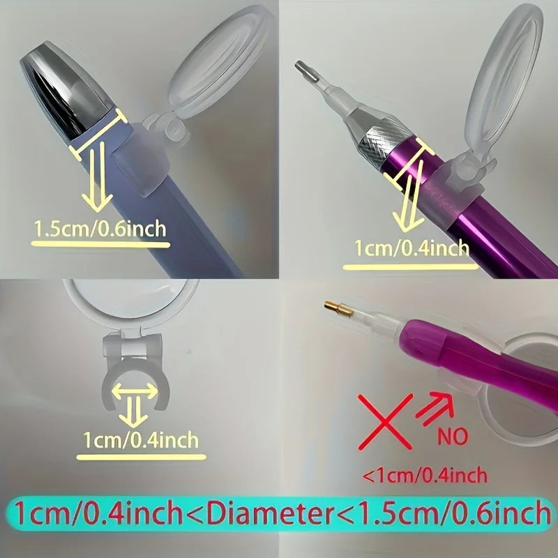 6pcs White Plastic Pen-Style Magnifying Glass Set, Embroidery Laser Magnifier, Painting Magnifier Qme