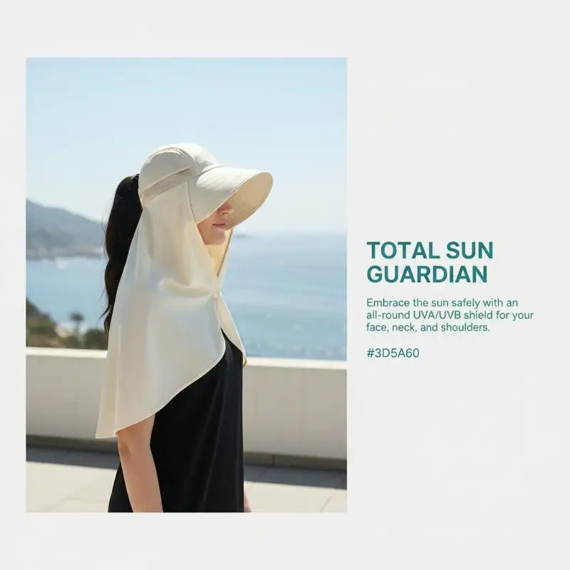 Multifunctional All-around Face Mask Sun Protection Hat Shawl Summer Qme