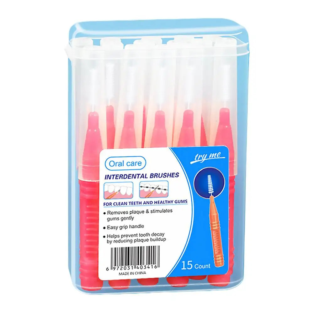 15 Pieces For Clean Tooth Brush Box Interdental Brush Gap Braces Gap Straight Orthodontic Interdental Brush Easy Use Qme Red China
