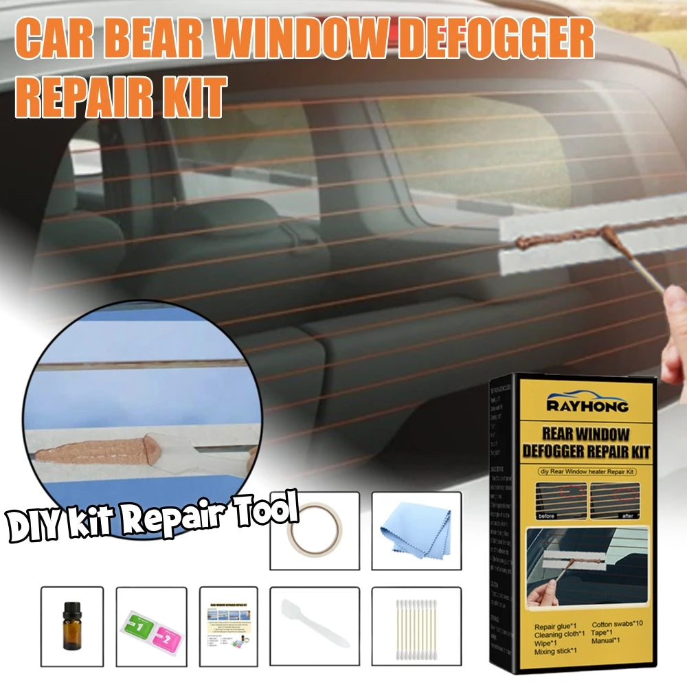 Car Rear Window Defogger Repair Kit DIY Quick Repair Scratched Broken Defroster Fix Heater Glass Lines Defroster Accessories Qme