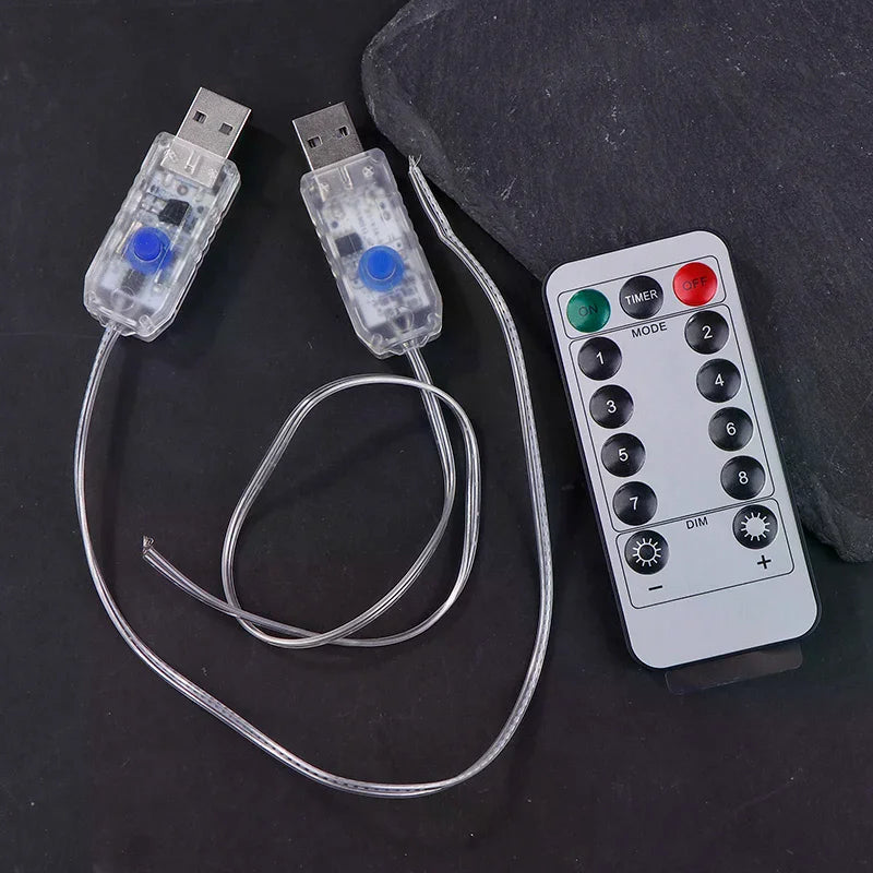 4 5V LED Strips Light Remote Controller USB Circuit Board Christmas Qme