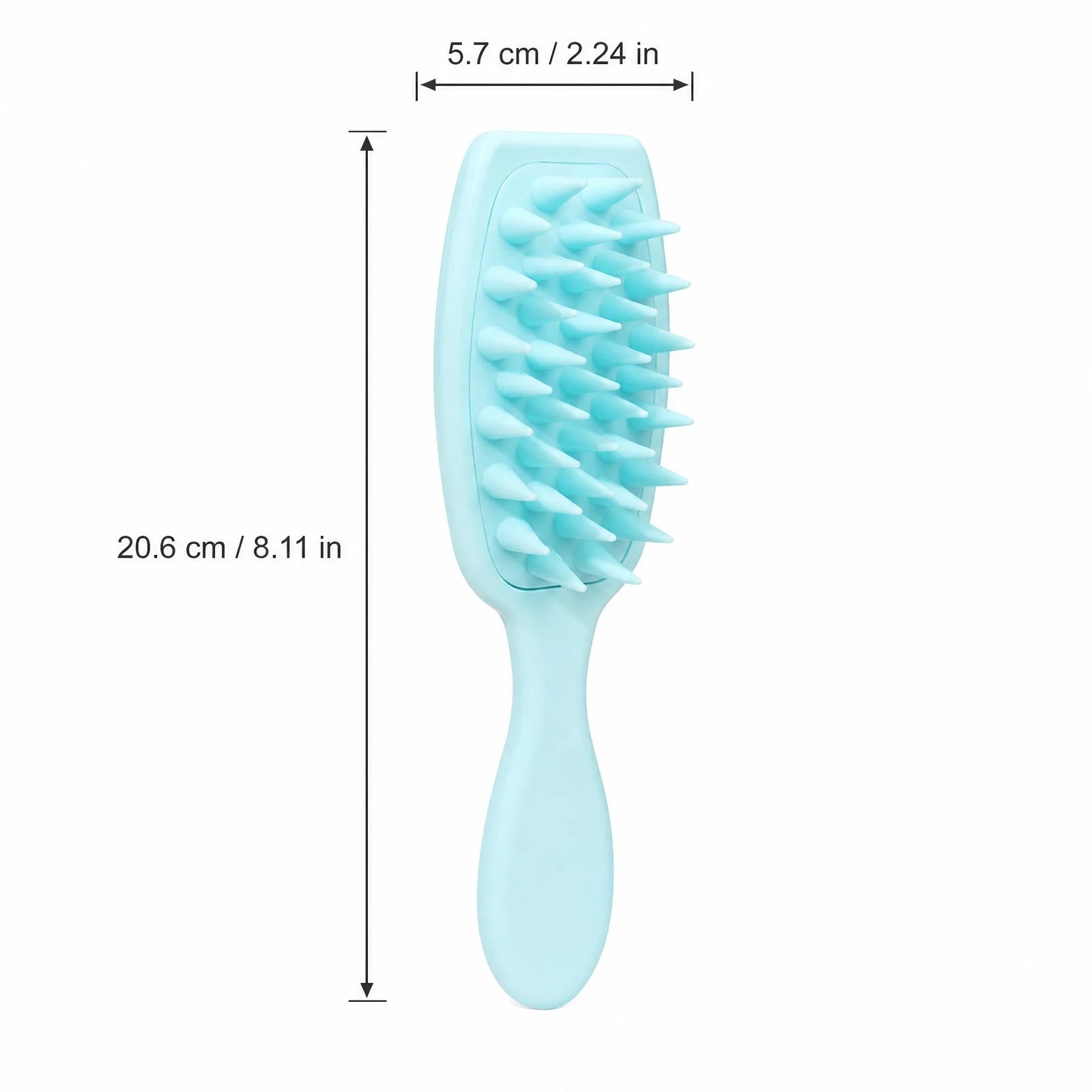 Long Handle Scalp Massage Brush Silicone Anti-knotting Large Conical Teeth Hair Shampoo Brush for Scalp Cleansing Qme