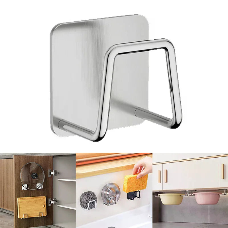 Stainless Steel Basin Hooks, No-drill Bathroom Basin Storage Rack, Suitable For Bathrooms, Homes, And Kitchens Qme