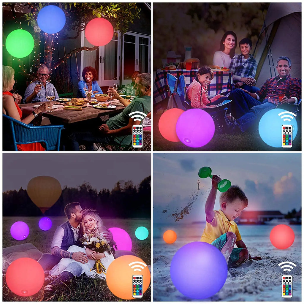 LED16 color floating pool light 60cm inflatable swimming pool beach ball Swimming pool beach lawn party ball light Qme