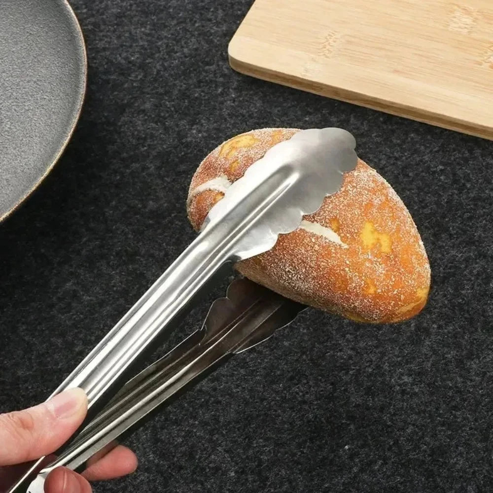 Stainless Steel Serving Food Tongs Practical Household Cookware for BBQ Grill Buffet Bread Salad and Kitchen Cooking Qme
