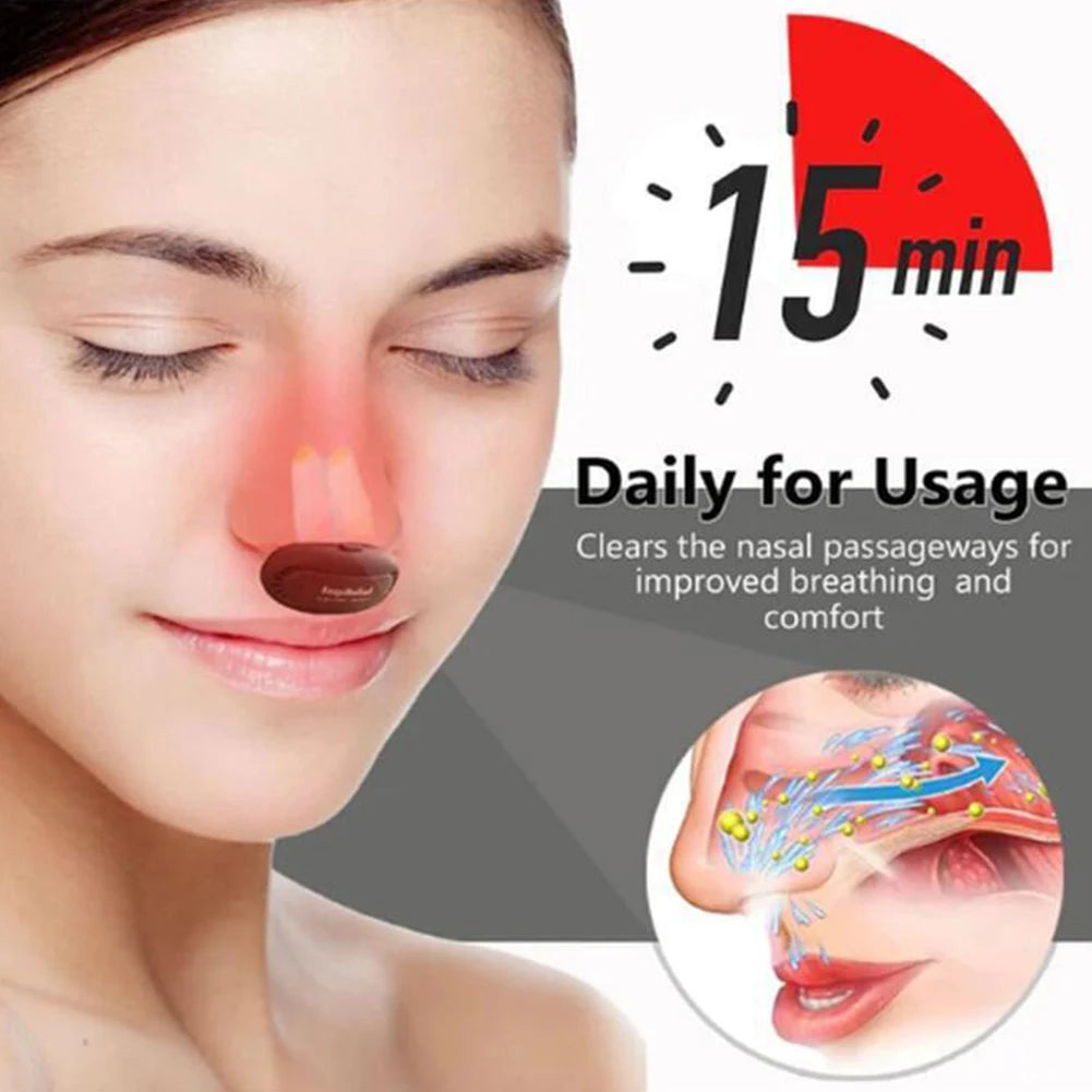 1/2PCS Cordless Low Frequency Pulse Nose Massage Portable Red Light Nose Therapy Infrared Device for Improving Nasal Ventilation Qme