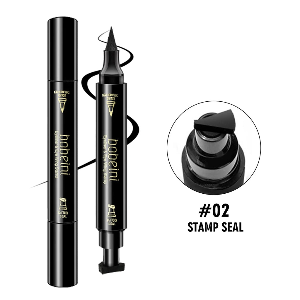Big Stamp Seal Liquid Eyeliner Pen Waterproof Fast Dry Black Eye Liner Pencil With Eyeliner Cosmetic Double-ended Eyeliner Qme 02 STAMP SEAL