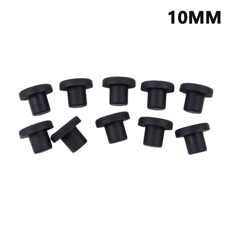 10Pcs Solid Rubber Hole Caps 3-12mm High Temperature Resistance Seal Hole Plugs Qme 10mm