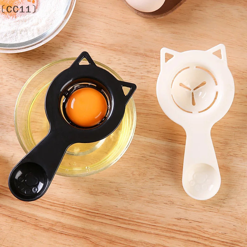 CC11Cute Cartoon Cat Egg Separator Measuring Cup Easy Yolk White Qme
