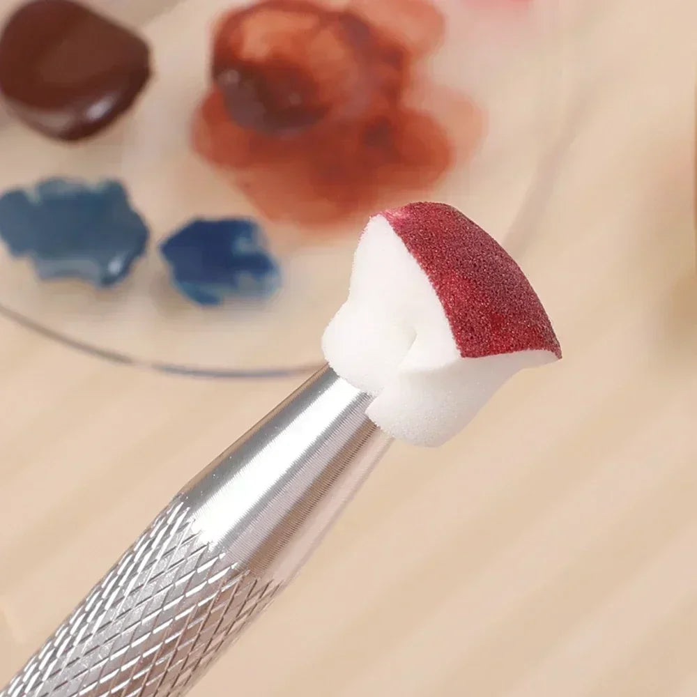 Mini 4 Claws Square Nail Art Sponge Nail Sponge Metal Grabber Set Multipurpose Blush Gradient Sponges Beauty Manicure Tools Qme