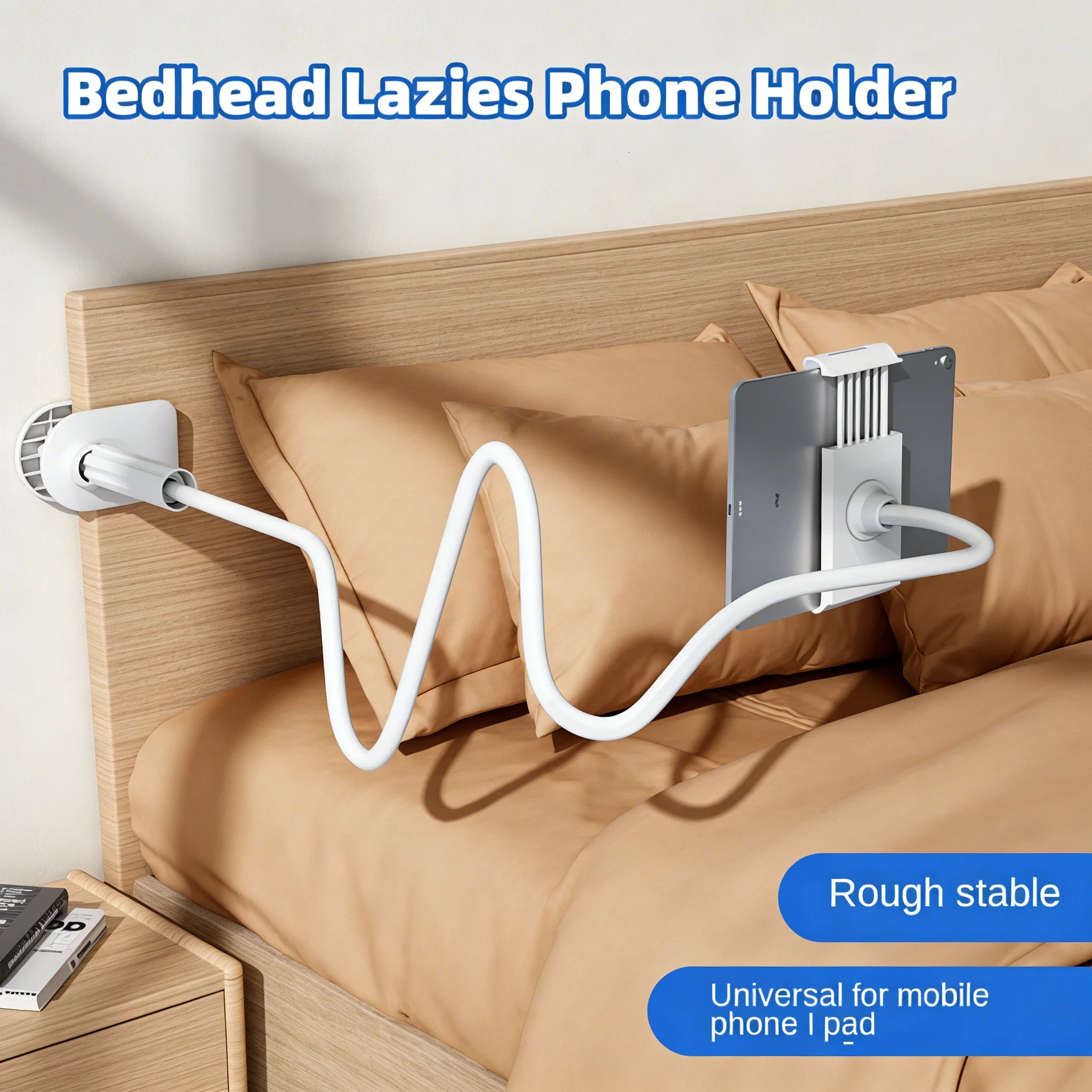 360 Degrees Lazy Bed Gooseneck Cell Phone Tablet Stand Adjustable Flexible Arm Mount Clip IPad Tablet IPhone Samsung Accessories Qme